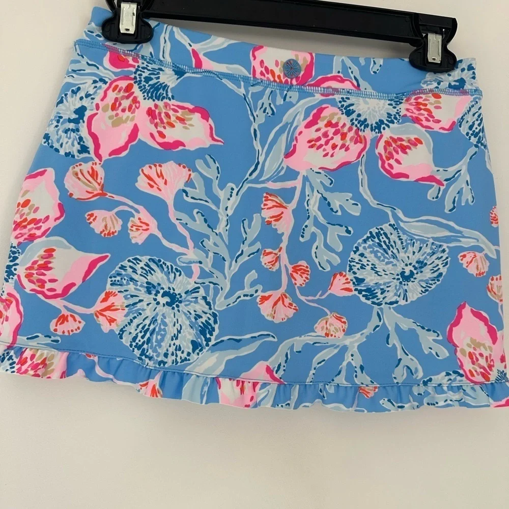 Lilly Pulitzer Blue and Pink Floral Skirt